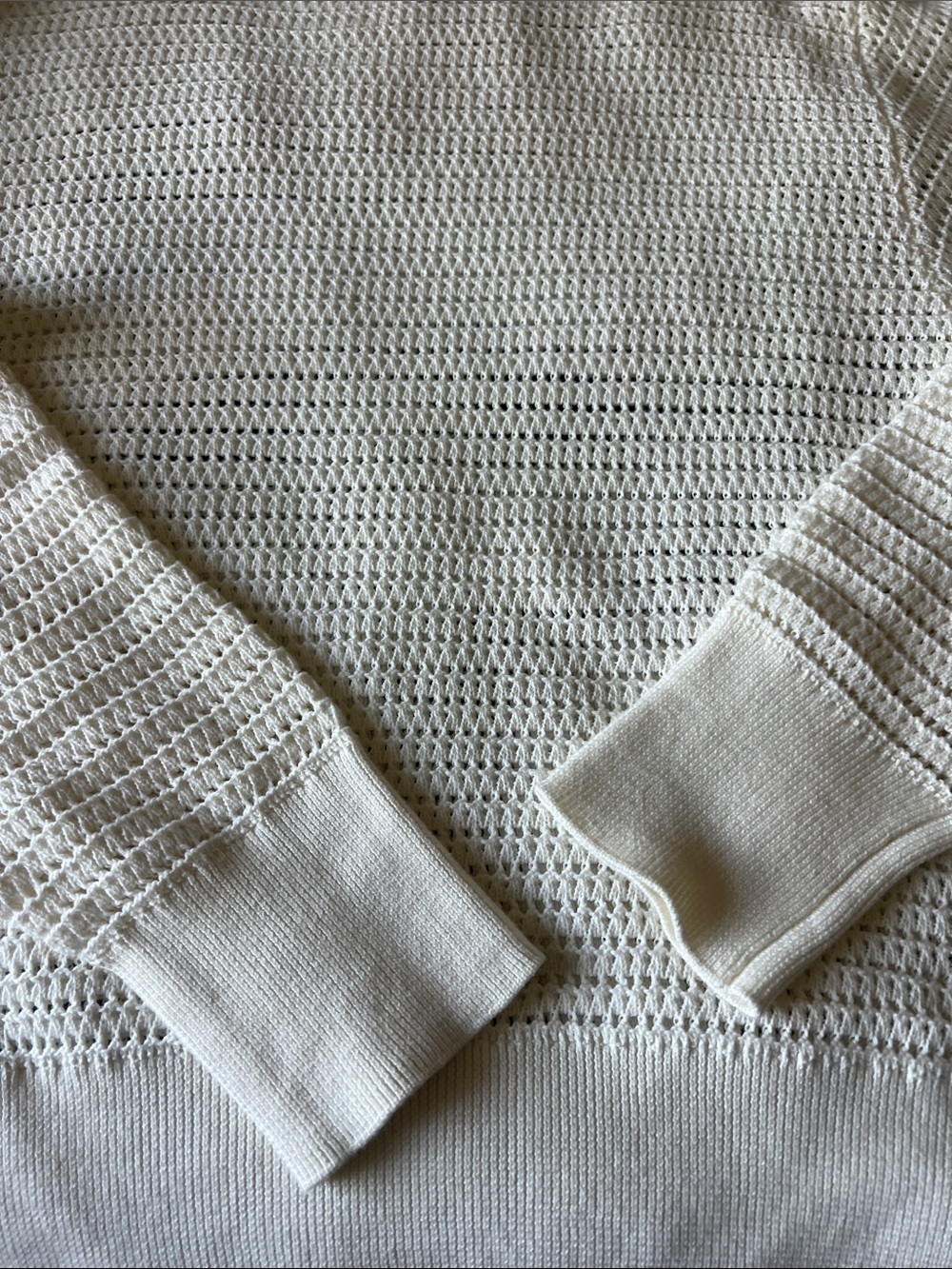 Varley Cream Open-Weave Crew Sweater - Picture 7 of 9